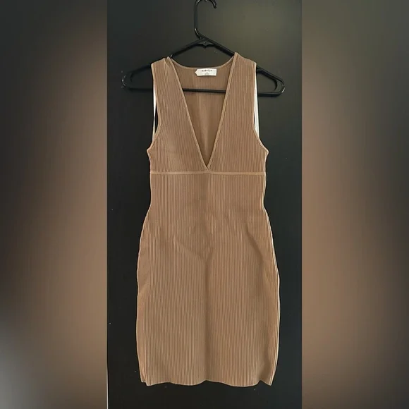 Babaton Tan Backless Ribbed Dress - Picture 1 of 6
